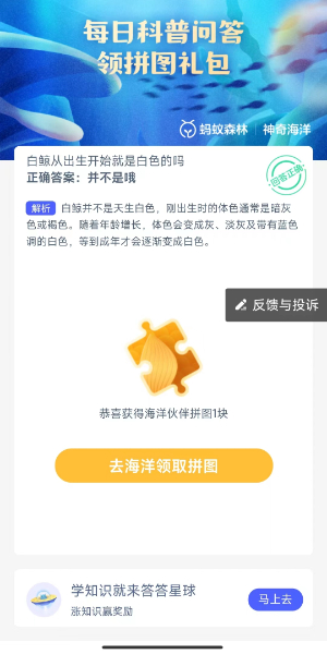 蚂蚁森林神奇海洋10月31日答案